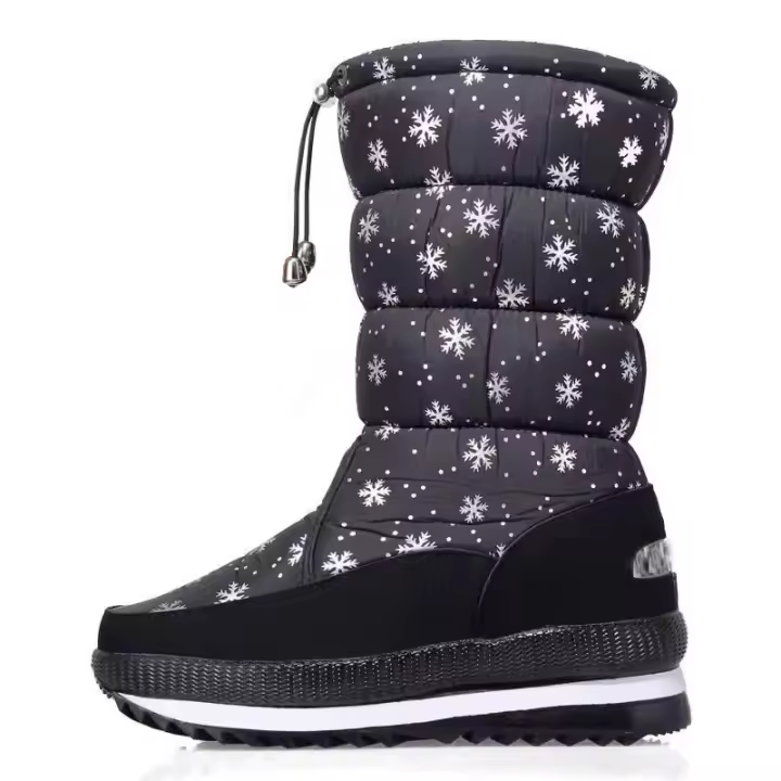 Botas De Nieve Para Mujer Nuevas De Invierno Gruesas Y Cálidas Zapatos De Algodón Moda Zapatos De Mujer Con Forro De Pluma Suave Y Suela De Goma - 1