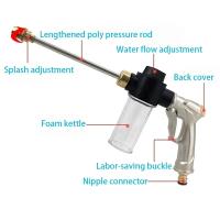 Pistola De Agua Para Jardín Con Manguera Sprayer Máquina De Lavar Coche Roja Y Negra Metálica De Latón Varía El Flujo De Control - details 2