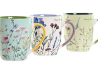 Set de Tazas New Bone con Diseño Botánico, Capacidad de 330 ml, Tamaño 10 x 8.5 x 10.2 cm, Elegante y Práctica para Café, Té o Bebidas Calientes, Ideal para Uso Diario, Decoración Natural y Regalos Especiales - details 0
