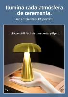 Lámpara De Noche En Forma De Honguito LED Recargable Para Decoración De Dormitorio Oficina Mesa Restaurant Hotel Bar Iluminación Dimmable - details 4