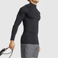 Camiseta De Correr Para Hombre Con Cuello Alto Compresión Manga Larga Secado Rápido Ropa Deportiva Para Gimnasio Y Fitness Estilo T-Shirt Sólido - details 3