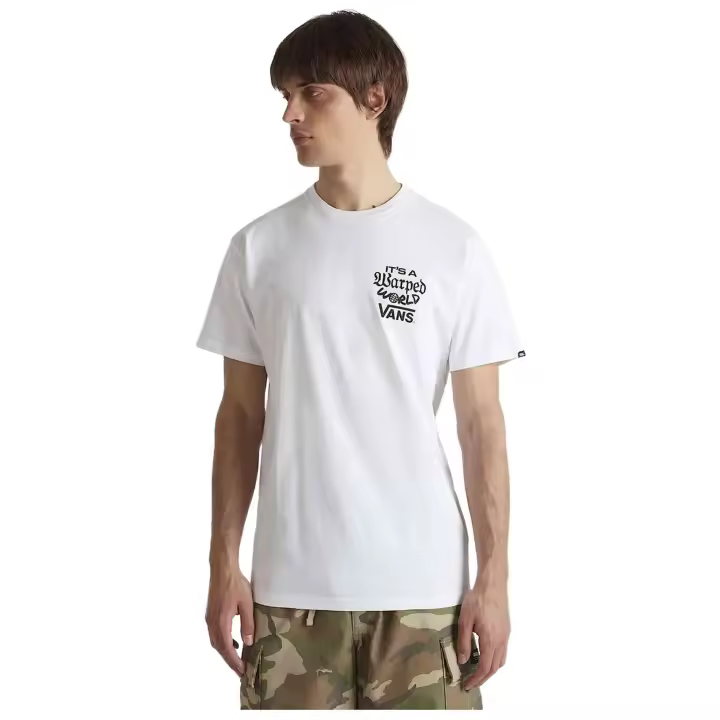 Camiseta de Manga Corta Vans Warped World para hombre en color blanco - 1