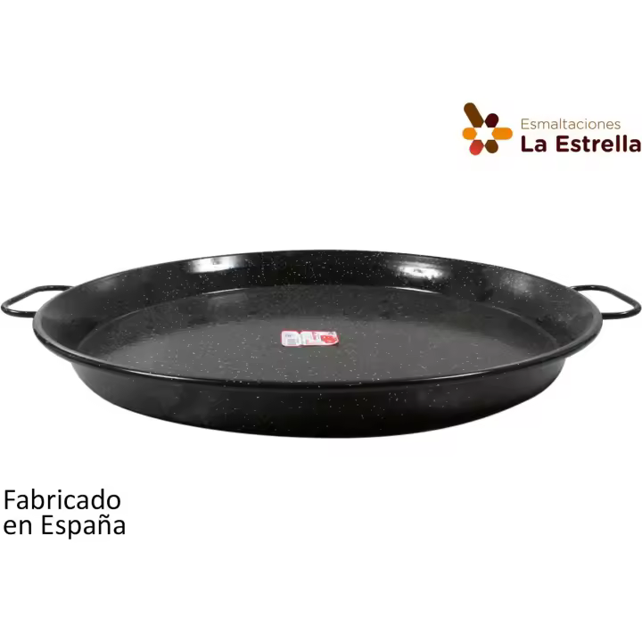 La Estrella - Paellera Valenciana Jaspeada 60cm, 19 Raciones, Acero Vitrificado - Antiadherente, Mango Ergonómico - 1