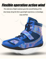 Zapatos De Lucha Profesional Para Niños Transpirables Y Antideslizantes Entrenamiento De Boxeo Y Lucha Deportiva Material Superior De Malla Suela De Goma Talla Verdadera - details 4