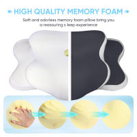 Almohada De Memoria Forma De Mariposa Alivio Del Dolor Cervical Orthopedica Almohada Para El Cuello De Espuma Suave Regreso Lento Rectángulo De Poliéster 100% - details 4