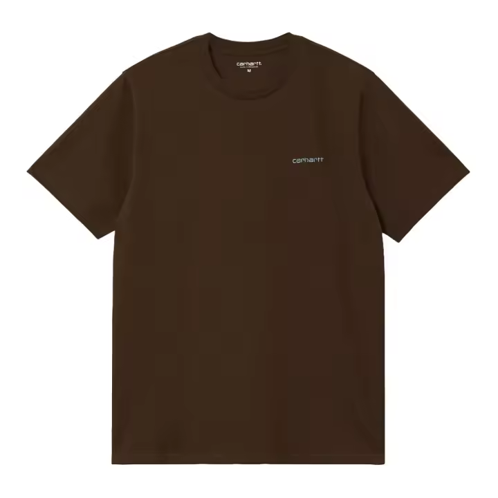 Camiseta Marrón Script Embroidery T-Shirt Liberica/Air Sky Logo Pequeño - 1
