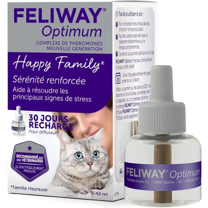 FELIWAY Optimum – Antiestrés para gatos – 1 recambio - 1