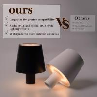 Lámpara De Mesa LED Recargable Sin Cable Para Hotel Con Toque Y 3 Colores Luz Ambiental Creativa Para Camastro Decoración Exterior Bar - details 10
