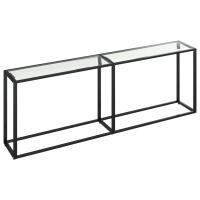 Vidaxl Mesa Consola Vidrio220x35x75,5 Cm Transparente, Negro, Mármol Blanco y Más - details 1