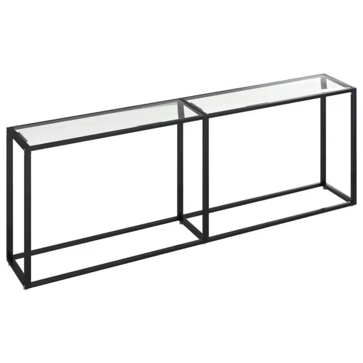 Vidaxl Mesa Consola Vidrio220x35x75,5 Cm Transparente, Negro, Mármol Blanco y Más - 1