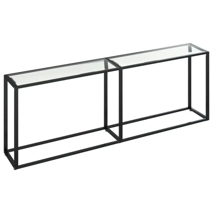 Vidaxl Mesa Consola Vidrio220x35x75,5 Cm Transparente, Negro, Mármol Blanco y Más - 1