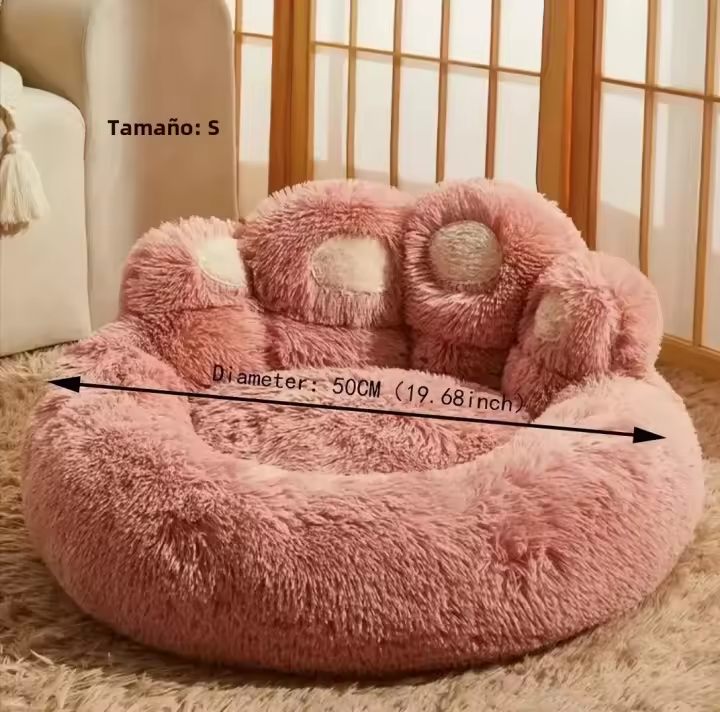 Sofá De Dormir Para Gatos Y Perros Con Pelo Largo Y Suave Cama De Invierno Caliente Para Animales Mascotas Sofá De Peluche Coral - 1