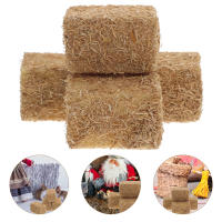 4 Pcs Mini Haystack Decoración De Jardín Falso Adorno Artificial De Paja Para Decorar La Casa Y El Hogar Bales De Madera Simulados Para Habitaciones Rústicas - details 2
