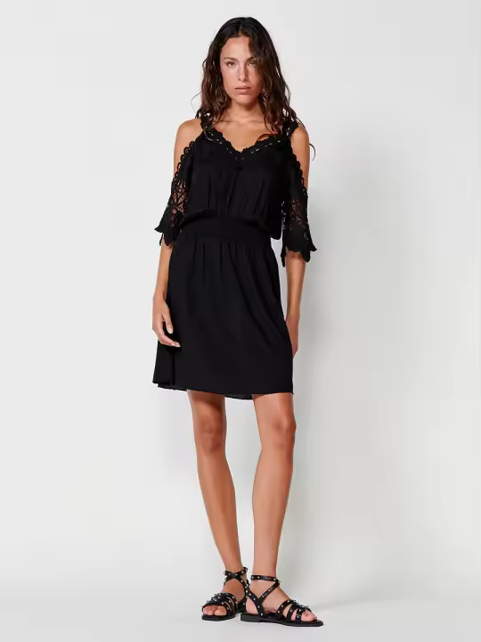 Koroshi Vestido Corto Negro para Mujer - 1