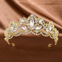 Diadema De Lujo Vintage Barroco Para Boda Corona De Cristal Y Resina Para Reina Accesorio De Cabello Elegante Para Novia - details 2