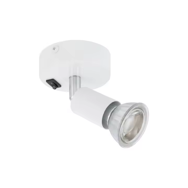 Ledkia Lámpara de Pared Aluminio Orientable con Interruptor 1 Foco Oasis Blanco Blanco - 1