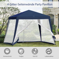 Cenador con mosquito 3x3m, Tienda gazebo Azul de metal y poliéster,Gazebo de Jardín 3x3m with Mosquitera Antimosquitos - Estructura Metálica Resistant y Tela Poliéster Impermeable, Azul (Montaje rápido) - details 0