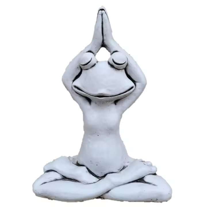 AnaParra Figura Rana Zen de hormigón piedra artificial 33x15x44cm para decorar jardín - 1