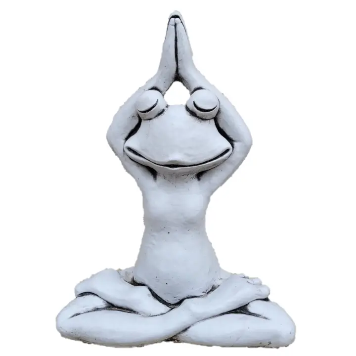 AnaParra Figura Rana Zen de hormigón piedra artificial 33x15x44cm para decorar jardín - 1