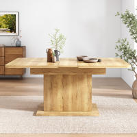 Mesa de comedor Retráctil, L110/130 * W70 * H75, Mesa de almacenamiento, Mesa de comedor rectangular, Mesa de Ocio para Café, Mesa de comedor de hierro moderno minimalista, mesa de comedor multifuncional para el Espacio, Natural - details 2