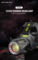 Linterna Frontal LED XHP360 De Alta Potencia Con Zoom Y Rotación Sensible 90° USB Recargable Luz De Camping Con Bank De Energía - details 0