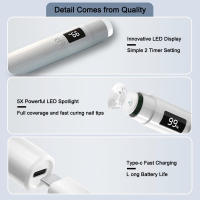 Lámpara LED UV Portátil Para Uñas Peicon Secado Rápido De Arte De Uñas Lámpara LED Profesional Para Uñas Recargable - details 9