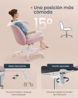 Silla de Oficina Contemporánea, Base de Estrella con Ruedas, Asiento Ancho y Cómodo, Altura Ajustable, Tela de Lino de Algodón, Silla Giratoria - details 15