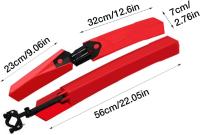 Juego de guardabarros y bicicletas-Espesante universal y ampliar los guardabarros Bicicletas de montaña, guardabarros delantero y trasero, guardabarros y A; Bicicletas ajustables para bicicleta de carretera de montaña, Rojo - details 0