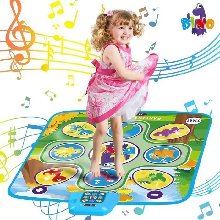 Tapete de Baile, Tapete musical with 5 Modos de juego, Tapete Iluminado para Desafío, Gift de cumpleaños para niños de 3 A 8 años - 1