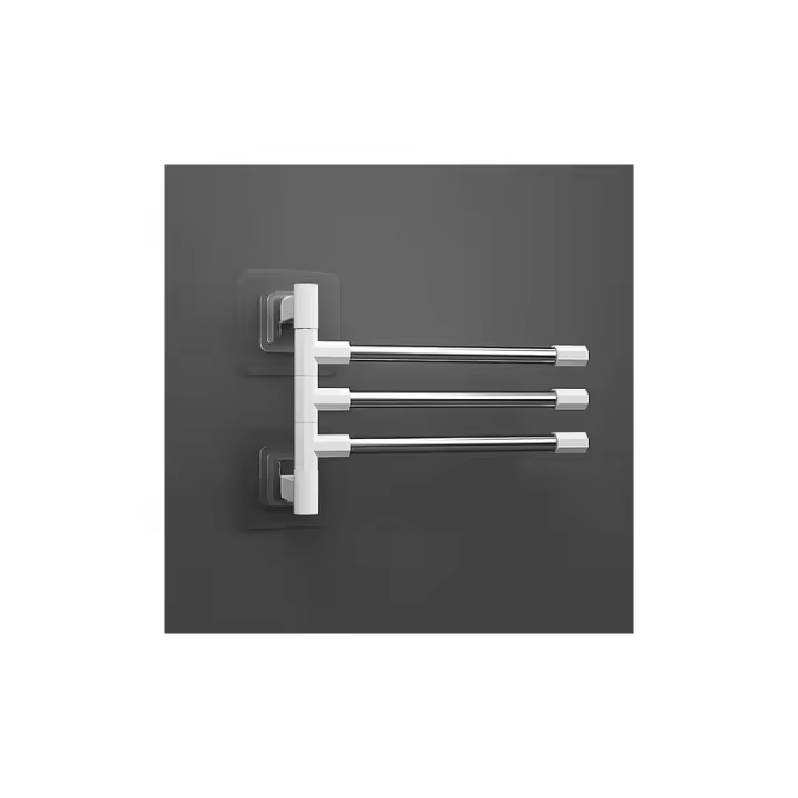 Toallero de pare de 180 °, toallero de Maple inoxidable, Barra para toallas con 3 Barras giratorias - 1