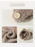 Set De Gorro Y Bufanda Para Bebé De Invierno Coral Fleece Cálido Para Niños Y Niñas Con Cuello Calentador Estilo Lindo Y Protección De Orejas - details 6