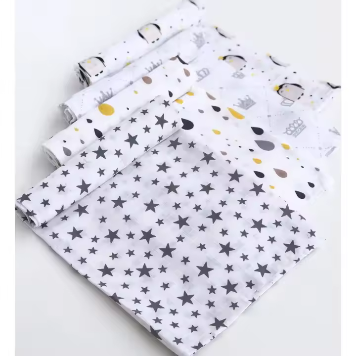 Mantel De Muselina Para Bebé 120x110cm Suave Toalla De Baño Para Recién Nacidos Pañales Envolver Y Cubrir Infante Unisex - 1