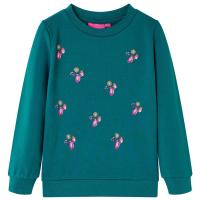 Sudadera infantil oscuro 104 en color Verde/Rosa - details 0