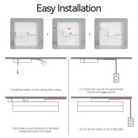 Lámpara De Techo Cuadrada LED Impermeable Para Baño Sala De Estar Dormitorio Luz Fría 40W 50W Iluminación Eficiente Energía - details 10