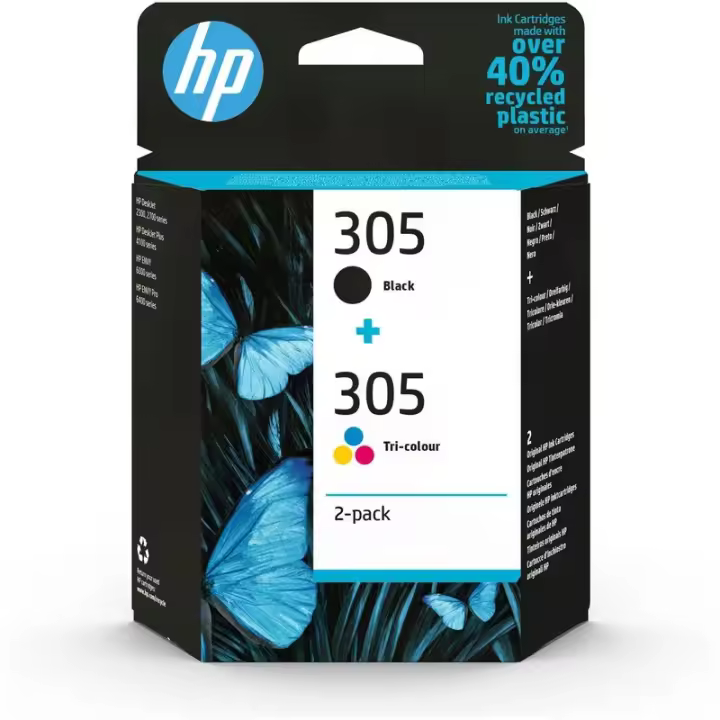 HP 305 Negro + Color Pack de 2 Cartuchos de Tinta Originales - 6ZD17AE - 1