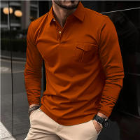 Camisa Polo Larga Para Hombre Otoño/Invierno Nueva Caramel Casual Con Bolsillos Talla Europea ZJPL8-2 Polyester Unissex - details 1
