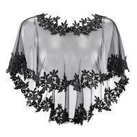 Cayado De Encaje Elegante Y Ligero Para Mujer Para Fiesta Boda Casual Y Noche Estilo Cape Toque Elegante De Tela Gauze - details 0
