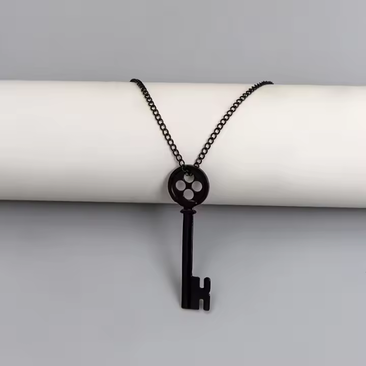 Collar Colgante De Botón Negro Para Cosplay De Coraline Pulsera De La Puerta Secreta Accesorios De Película Unisex - 1