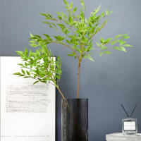 Planta Artificial De Bambú Y Hojas De Nandina Verde Falso Para Decoración De Jardín Interior Y Exterior Tamaño Grande 76-140cm - details 5