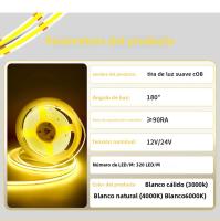 Tira De Luz LED COB Regulable 24V 12V 8mm 320LEDs/m Flexible Para Decoración De Habitaciones 3000K 4000K 6000K 1m 5m - details 7