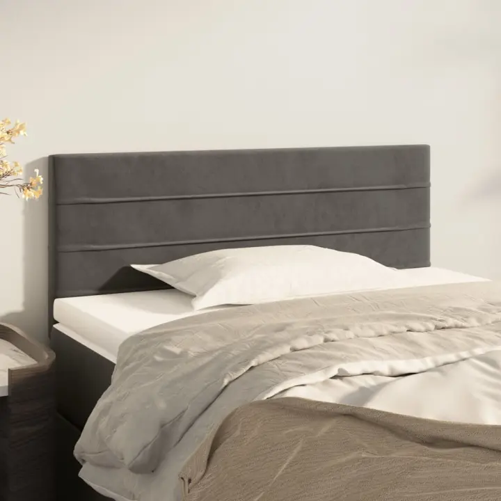 vidaXL Cabecero de terciopelo gris oscuro 100x5x78/88 cm - 1