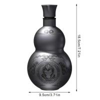 Botella De Agua Portátil Wukong Gourd 500ml Acero Inoxidable 304 Taza Aislada Negra Decoración De Juego De Rol - details 8