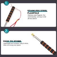 Bastón Telescópico De Acero Inoxidable Para Bandera De Guía Turística Manguera Flexible Y Fuerte De 1.6/2/2.5/3M Para Enseñanza Y Uso En Banderas - details 17