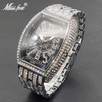 Reloj De Lujo Para Hombre Con Cristales Iced-Out Tonneau Dorado Reloj De Cuarzo Con Pulsera De Acero Inoxidable Moda Diamante Analog Clock - details 39