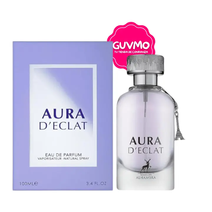 Maison Alhambra Aura D'Eclat Eau de Parfum 100 ml – Perfume Floral Unisex con Notas de Lila, Peonía y Cedro - 1