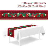 Mantelos Navideños 2024 Decoración De Año Nuevo 2025 Bandera De Navidad Natal Hecha De Poliéster 100% Para Mesa De Fiesta - details 9