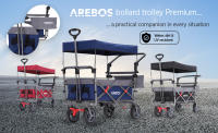 AREBOS Carro de Mano Premium con Toldo Plegable 100 Kg Negro/Gris - details 0