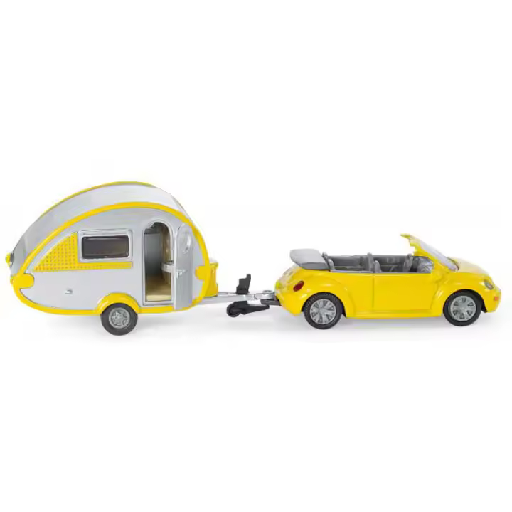 Siku Coche con Caravana Correpasillos - Juguete para Niños - 1