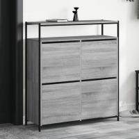 vidaXL Mueble Zapatero 4 Cajones Abatibles Estantes Organizador Color Gris sonoma,  Marrón roble,  Roble ahumado - details 0