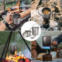 Nueva Taza De Agua De Titanio Ultraligera 750ml Con Tapa Y Manija Plegable Para Camping Y Picnics Deporte Al Aire Libre - details 2